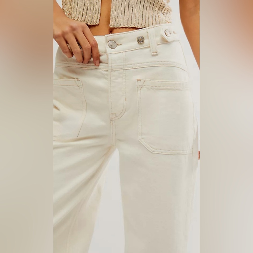 NWT FREE PEOPLE WE THE FREE PALMER CUFFED JEANS 🤍🤍 - Picture 2 of 6